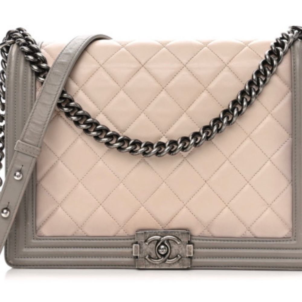 Chanel boy bag grey two toned